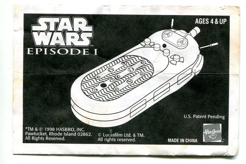 Star Wars Episode I Electronic CommTech Reader Instructions Insert for collectors