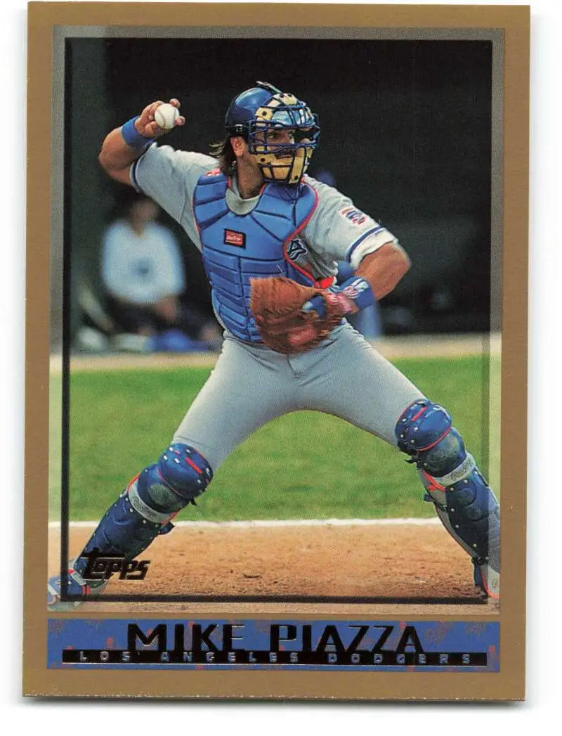 1998 Topps #100 Mike Piazza NM-MT Los Angeles Dodgers Baseball Card - Baseball Card Single