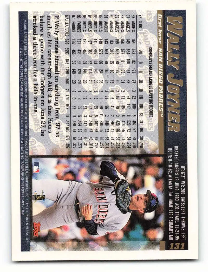 1998 Topps #131 Wally Joyner NM-MT San Diego Padres Baseball Card - Baseball Card Single