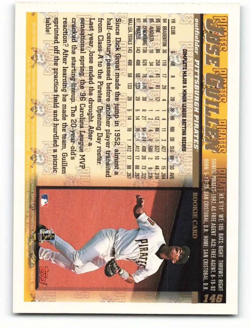 1998 Topps #146 Jose Guillen NM-MT Pittsburgh Pirates Baseball Card - Baseball Card Single