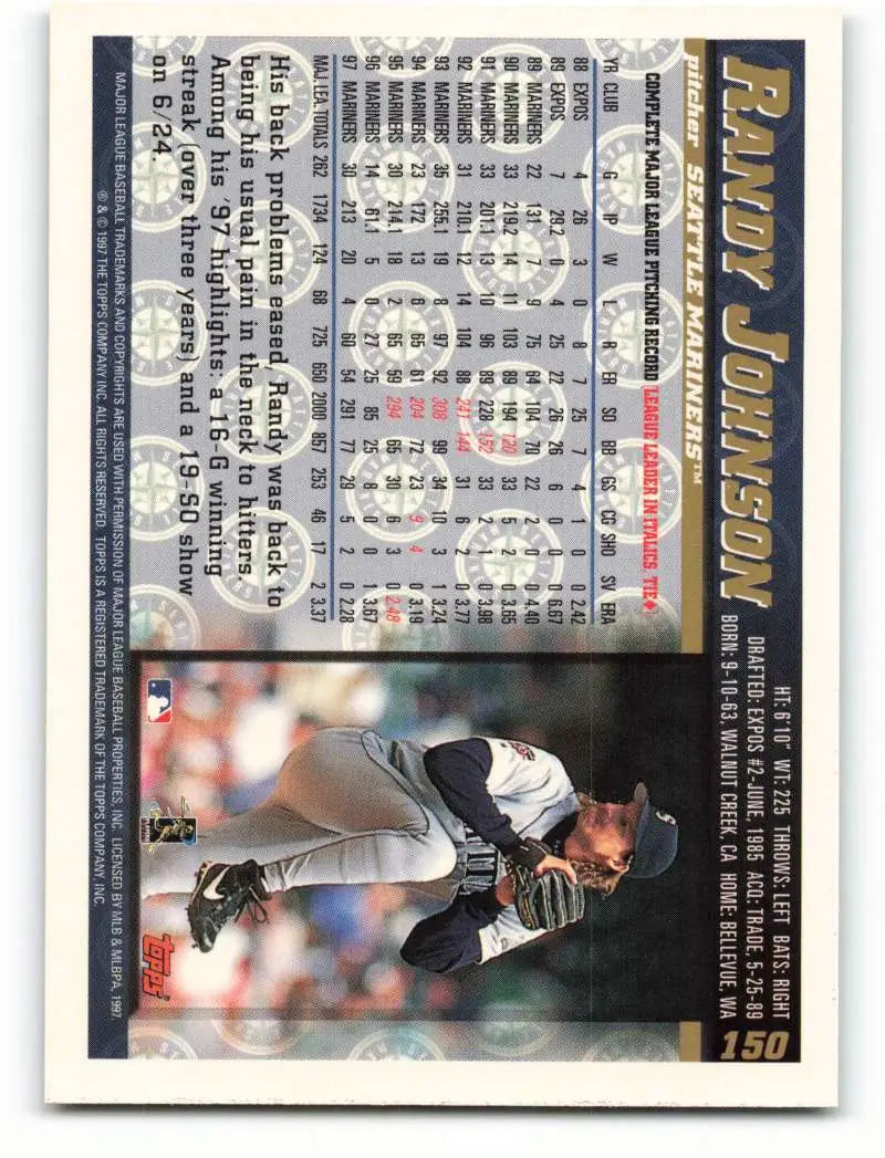 1998 Topps #150 Randy Johnson NM-MT Seattle Mariners Baseball Card - Baseball Card Single