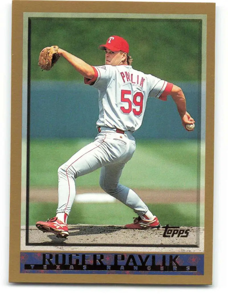 1998 Topps #161 Roger Pavlik NM-MT Texas Rangers Baseball Card - Baseball Card Single