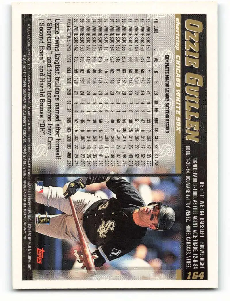 1998 Topps #164 Ozzie Guillen NM-MT Chicago White Sox Baseball Card - Baseball Card Single