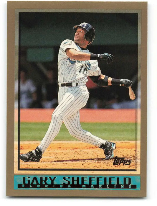 1998 Topps #166 Gary Sheffield NM-MT Florida Marlins Baseball Card - Baseball Card Single