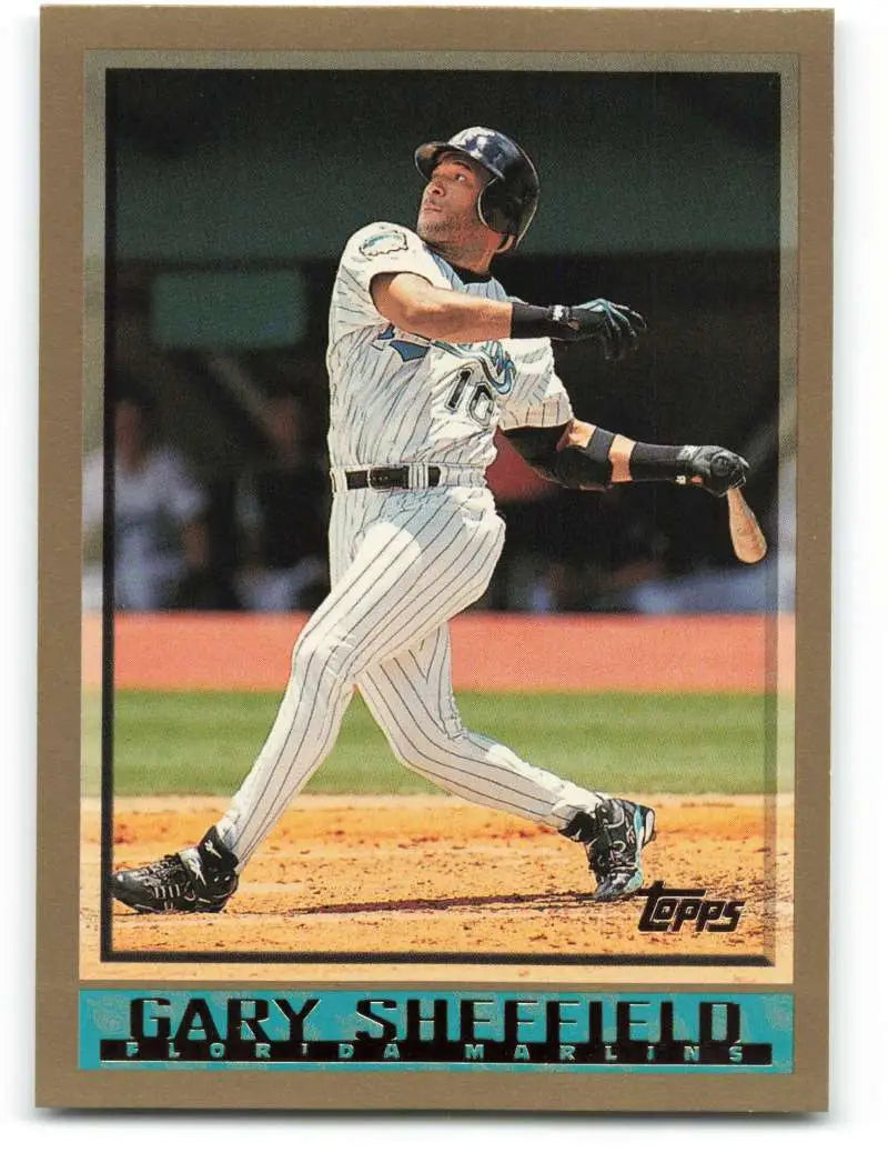 1998 Topps #166 Gary Sheffield NM-MT Florida Marlins Baseball Card - Baseball Card Single