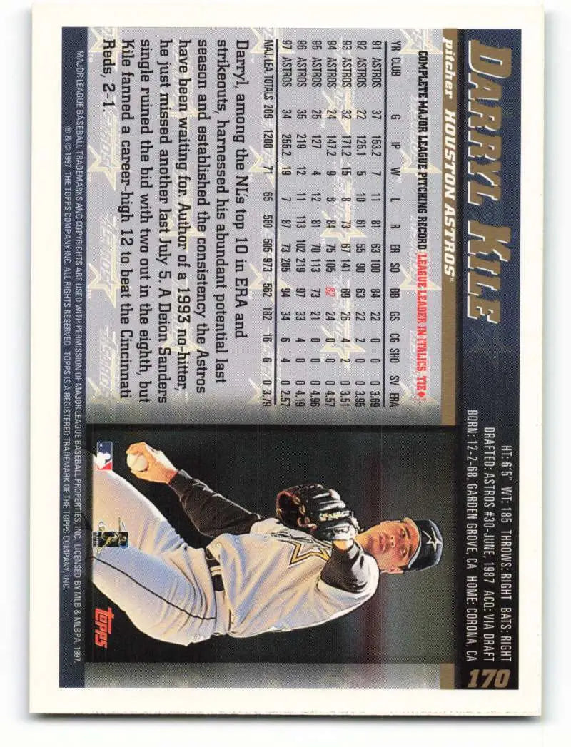 1998 Topps #170 Darryl Kile NM-MT Houston Astros Baseball Card - Baseball Card Single