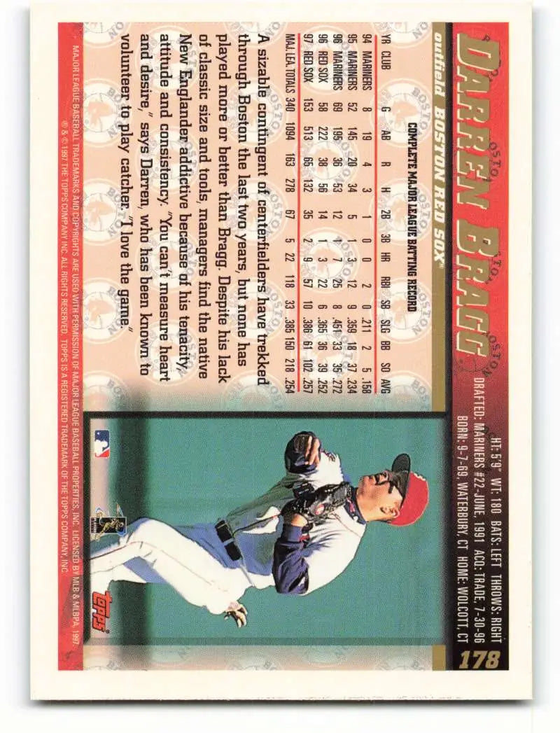 1998 Topps #178 Darren Bragg NM-MT Boston Red Sox Baseball Card - Baseball Card Single