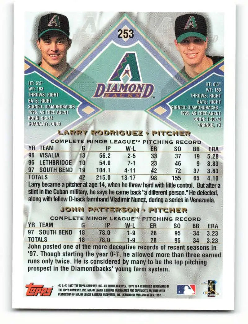 1998 Topps #253 John Patterson/Larry Rodriguez NM-MT Arizona Diamondbacks Baseball Card - Baseball Card Single