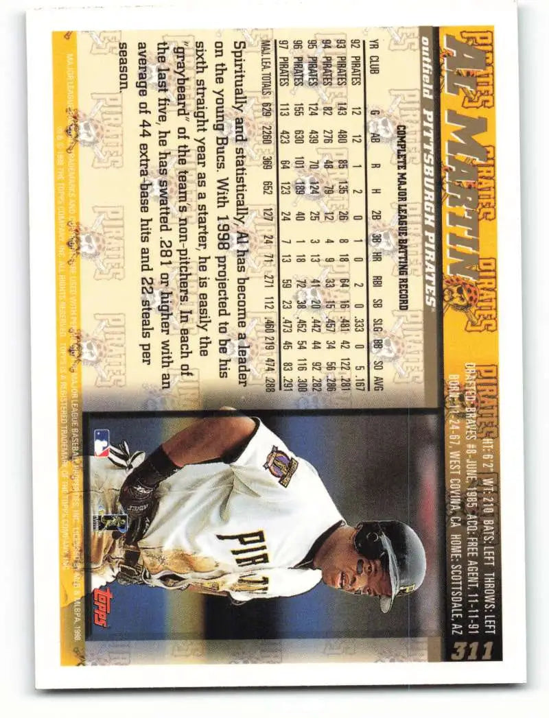 1998 Topps #311 Al Martin NM-MT Pittsburgh Pirates Baseball Card - Baseball Card Single