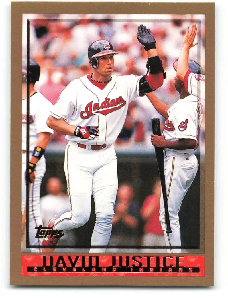1998 Topps #336 David Justice NM-MT Cleveland Indians Baseball Card - Baseball Card Single