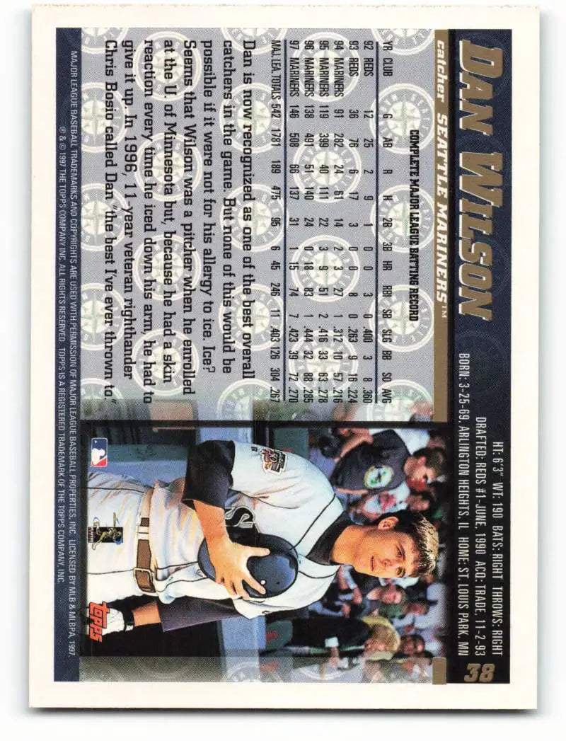 1998 Topps #38 Dan Wilson NM-MT Seattle Mariners Baseball Card - Baseball Card Single