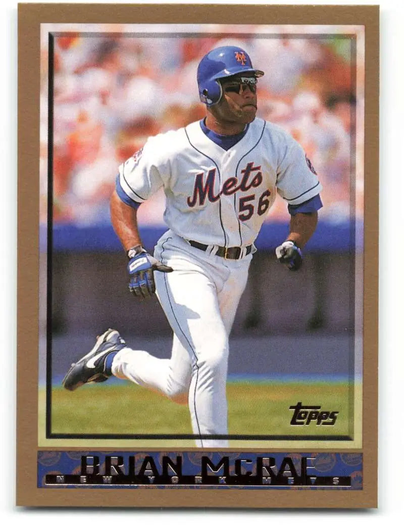 1998 Topps #386 Brian McRae NM-MT New York Mets Baseball Card - Baseball Card Single