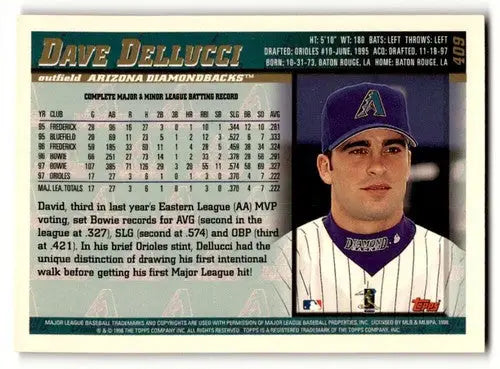 1998 Topps #409 David Dellucci Arizona Diamondbacks Baseball Cards E ID:59747 - Baseball Card Single