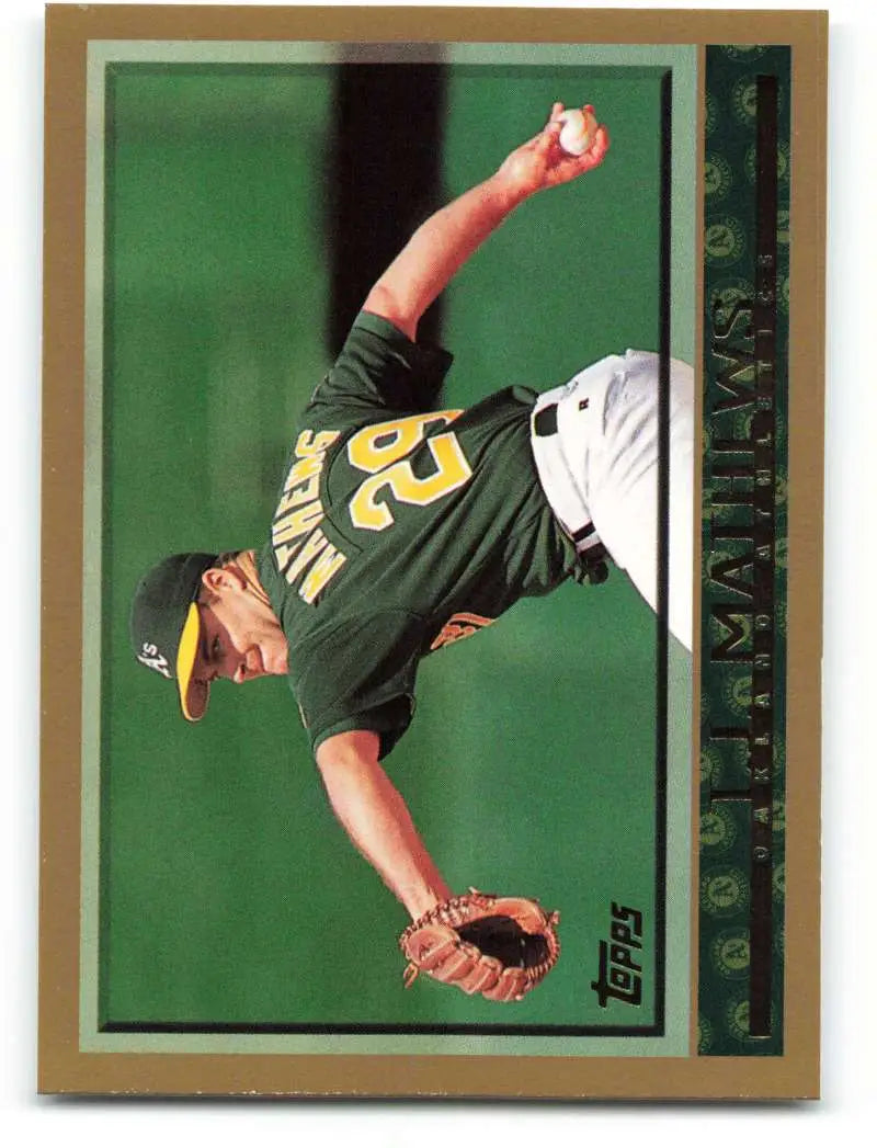1998 Topps #420 T.J. Mathews NM-MT Oakland Athletics Baseball Card - Baseball Card Single