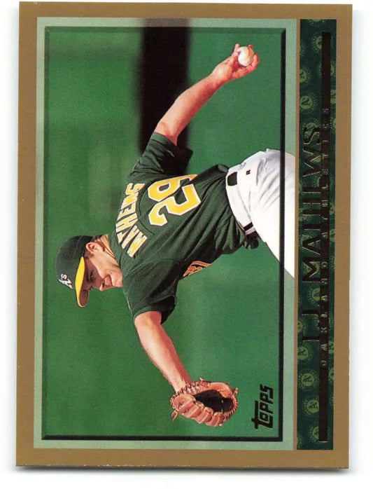 1998 Topps #420 T.J. Mathews NM-MT Oakland Athletics Baseball Card - Baseball Card Single