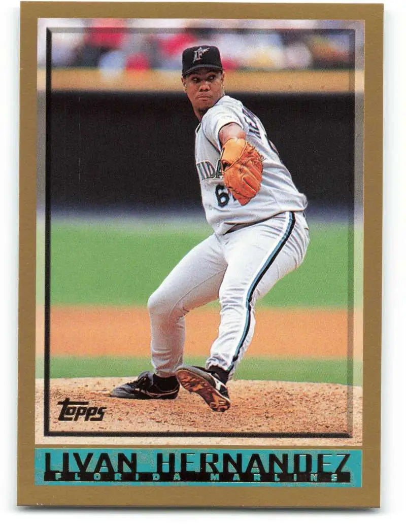 1998 Topps #433 Livan Hernandez NM-MT Florida Marlins Baseball Card - Baseball Card Single