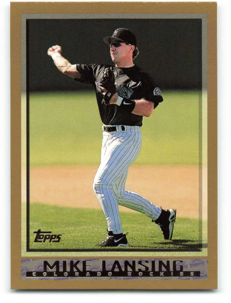 1998 Topps #459 Mike Lansing NM-MT Colorado Rockies Baseball Card - Baseball Card Single