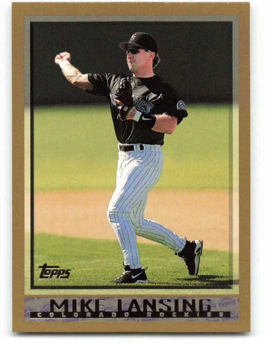 1998 Topps #459 Mike Lansing NM-MT Colorado Rockies Baseball Card - Baseball Card Single