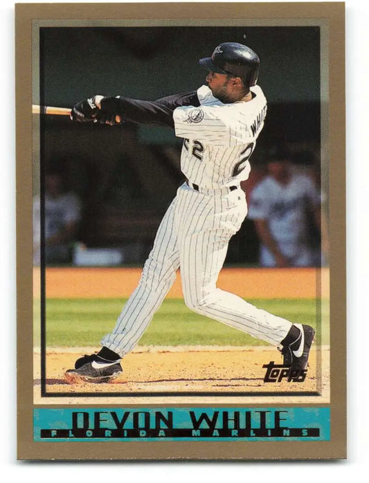 1998 Topps #47 Devon White NM-MT Florida Marlins Baseball Card - Baseball Card Single