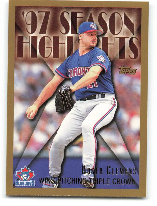 1998 Topps #475 Roger Clemens NM-MT Toronto Blue Jays Baseball Card - Baseball Card Single