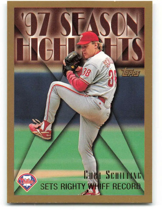 1998 Topps #476 Curt Schilling NM-MT Philadelphia Phillies Baseball Card - Baseball Card Single