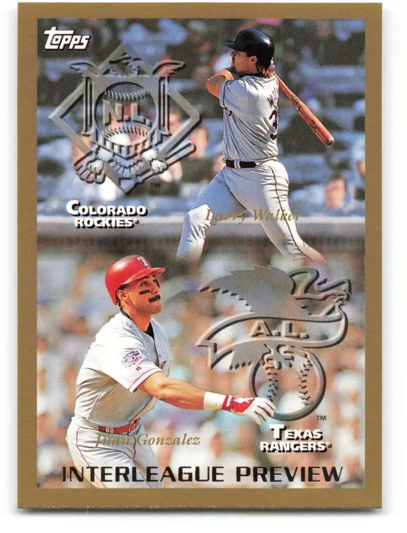 1998 Topps #482 Larry Walker/Juan Gonzalez NM-MT Colorado Rockies/Texas Rangers Baseball Card - Baseball Card Single