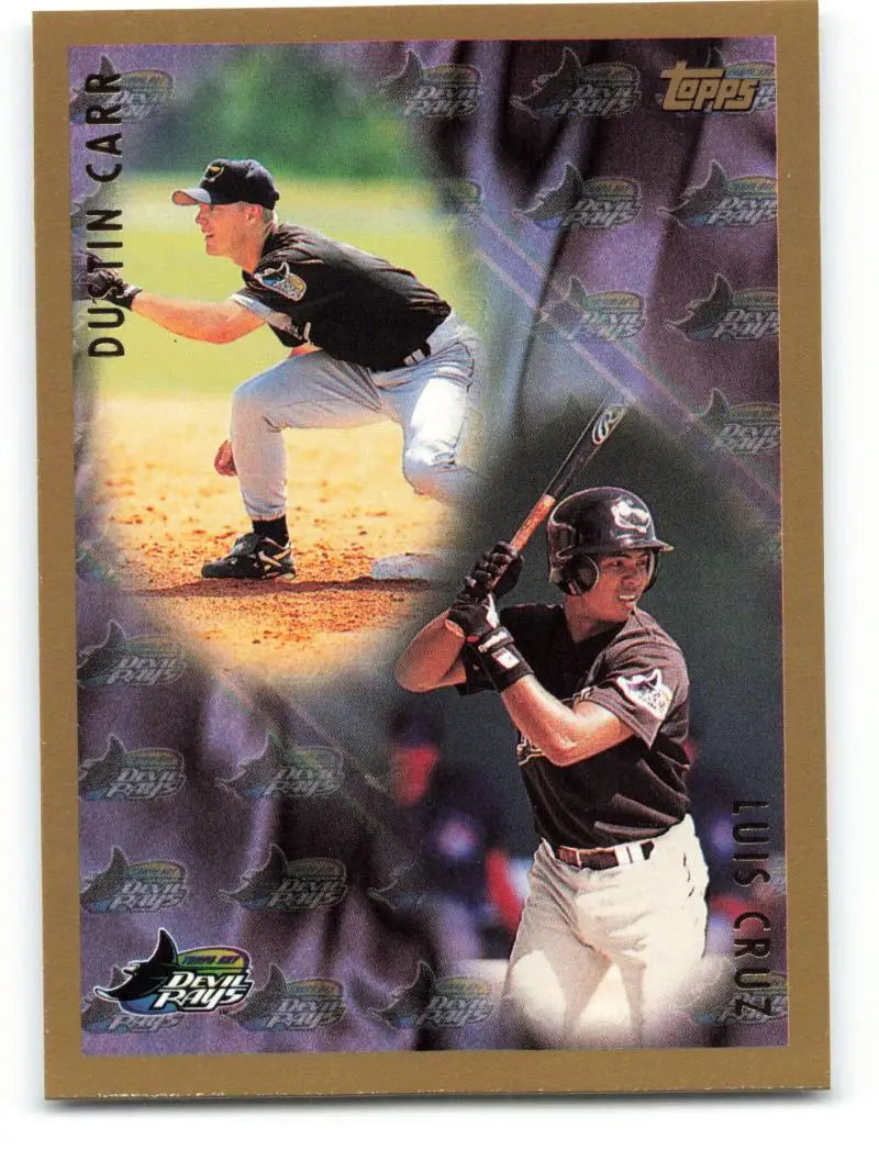 1998 Topps #500 Dustin Carr/Luis Cruz NM-MT RC Rookie Tampa Bay Devil Rays Baseball Card - Baseball Card Single