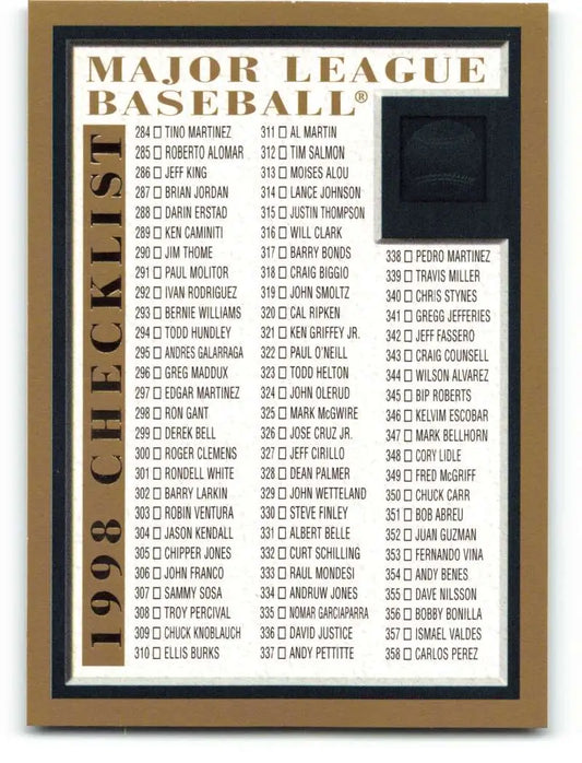 1998 Topps #502 Checklist NM-MT Baseball Card - Baseball Card Single