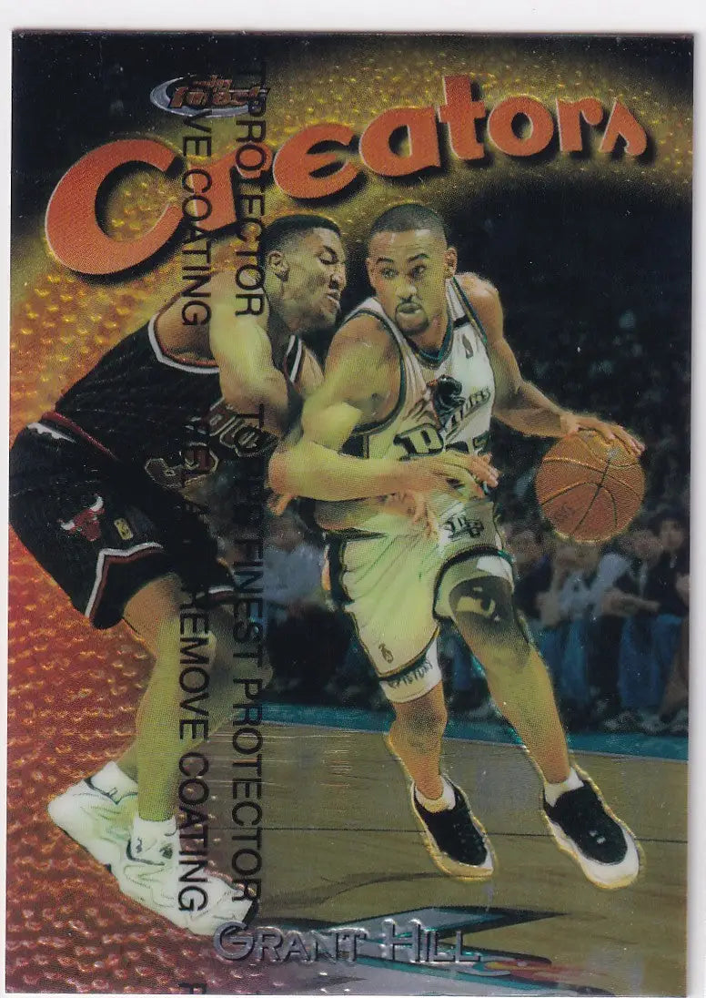 1998 TOPPS FINEST #186 GRANT HILL CREATION- DETROIT PISTONS - Basketball Card Single