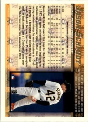 Original gloss Jason Schmidt baseball card from 1998 Topps Inaugural Diamondbacks