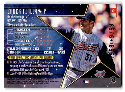 1998 Topps Stars Chuck Finley #41 Anaheim Angels - Baseball Card Single
