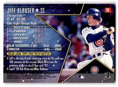 1998 Topps Stars Jeff Blauser #96 Chicago Cubs - Baseball Card Single