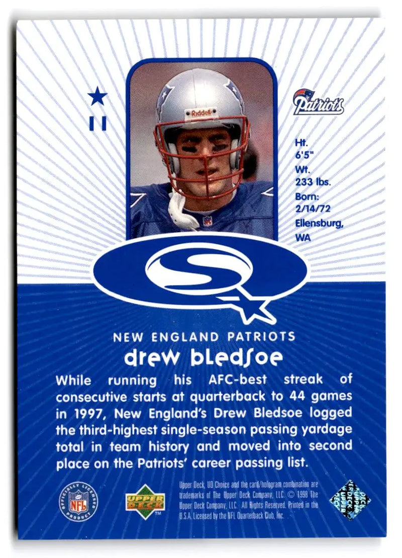 1998 UD Choice #11 Drew Bledsoe StarQuest Blue - Football Card Single