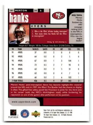 1998 UD Choice #161 Merton Hanks - Football Card Single