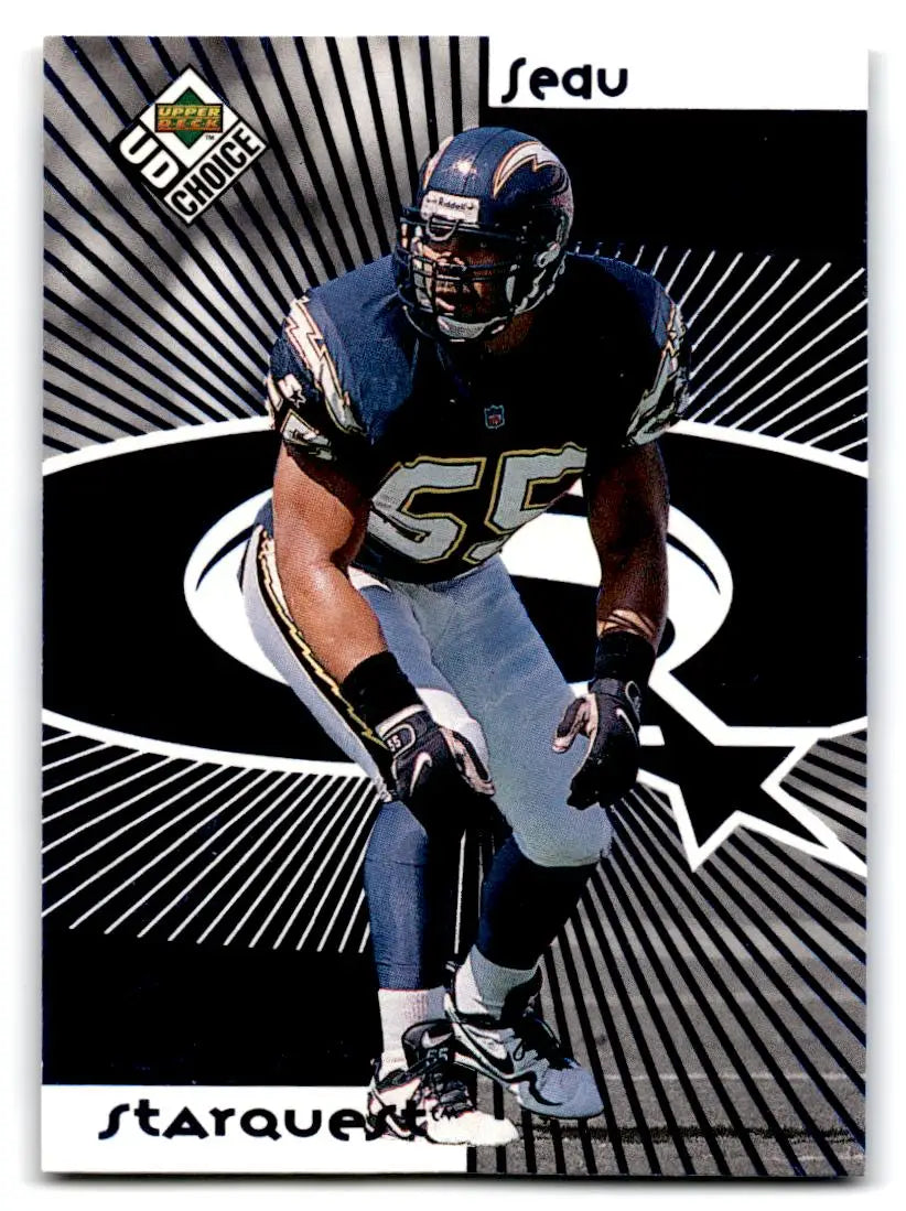 1998 UD Choice #SR05 Junior Seau / Takeo Spikes StarQuest/RookQuest Blue - Football Card Single