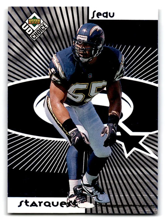 1998 UD Choice #SR05 Junior Seau / Takeo Spikes StarQuest/RookQuest Blue - Football Card Single