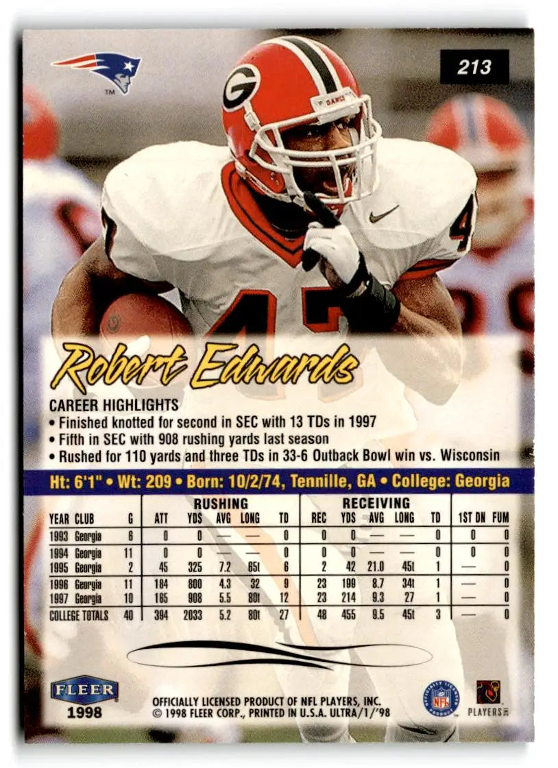 1998 Ultra #213 Robert Edwards - Football Card Single