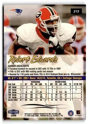 1998 Ultra #213 Robert Edwards - Football Card Single