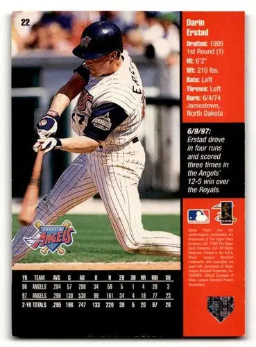 Original gloss Darin Erstad Anaheim Angels baseball card from 1998 Upper Deck