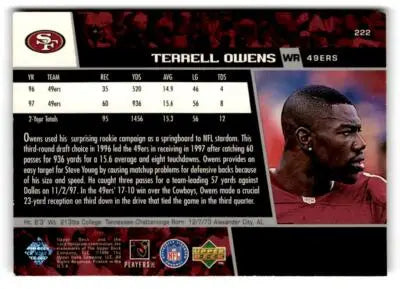 1998 Upper Deck #222 Terrell Owens - Football Card Single
