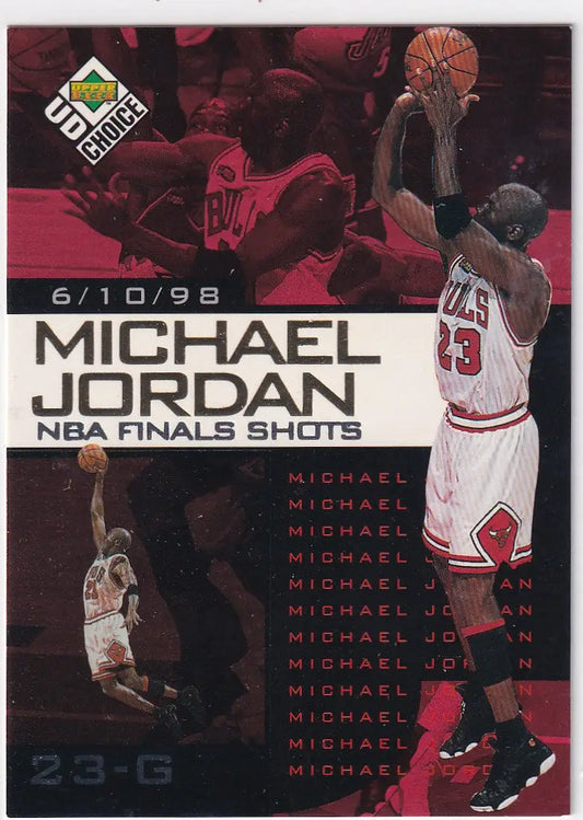 1998 UPPER DECK #4 MICHAEL JORDAN NBA FINALS SHOTS- CHICAGO BULLS