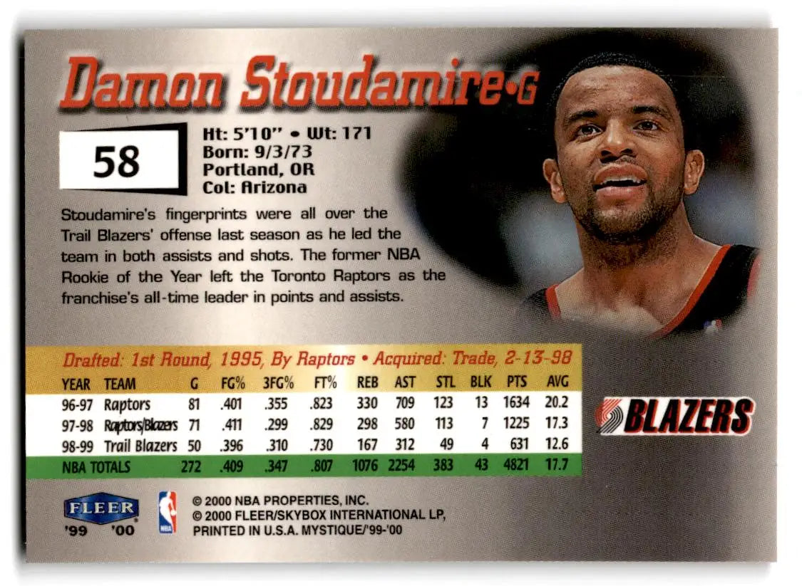 1999-00 Fleer Mystique #58 Damon Stoudamire - Basketball Card Single