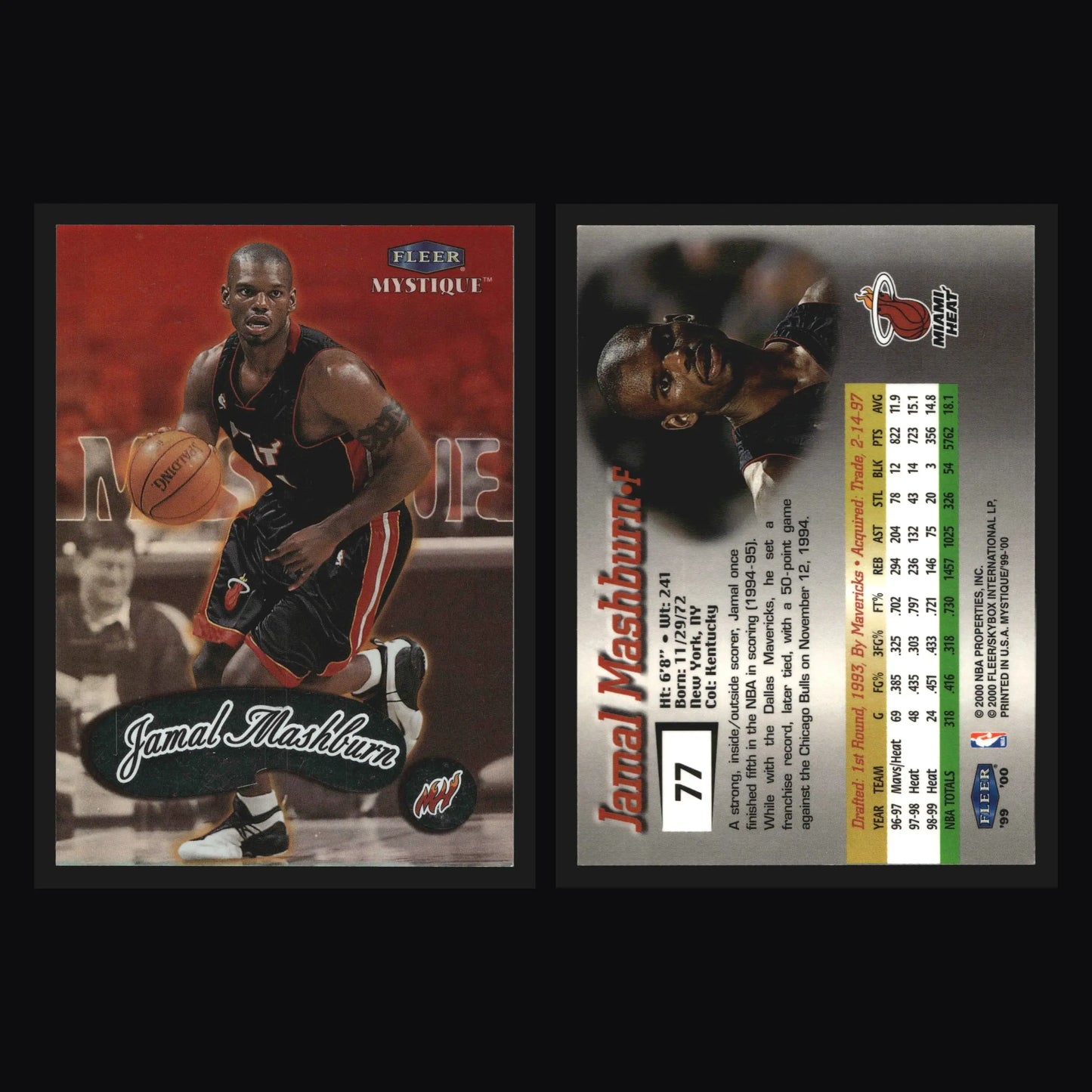1999-00 Fleer Mystique #77 Jamal Mashburn Miami Heat