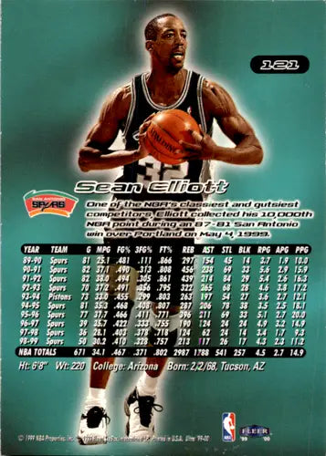 1999-00 Fleer Ultra #121 Sean Elliott NM Near Mint Spurs ID:46003 - Basketball Card Single