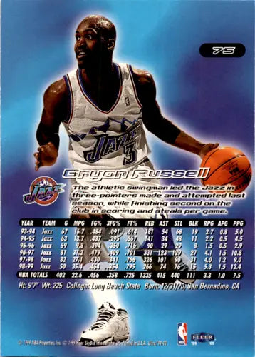1999-00 Fleer Ultra #75 Bryon Russell NM Near Mint Jazz ID:46007 - Basketball Card Single