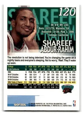 1999-00 Hoops #120 Shareef Abdur-Rahim - Basketball Card Single
