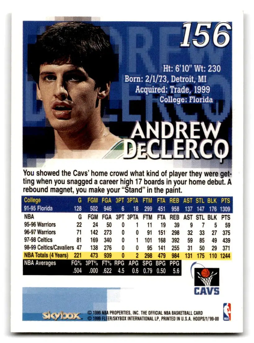 1999-00 Hoops #156 Andrew DeClercq - Basketball Card Single