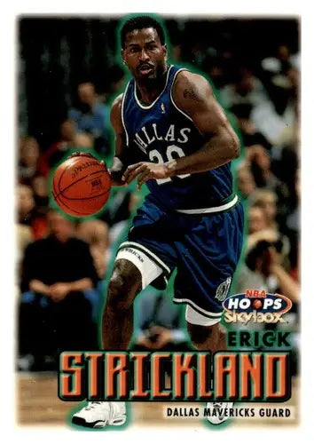 Original gloss Erick Strickland basketball card from 1999-00 Hoops NM Near Mint Mavericks