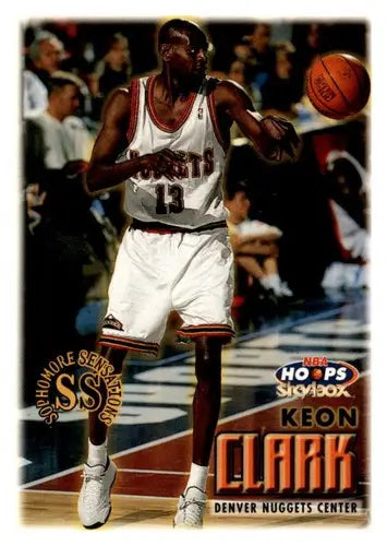 Keon Clark basketball card from 1999-00 Hoops set showcasing original gloss and simply sandoval style
