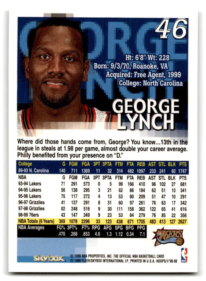 1999-00 Hoops #46 George Lynch - Basketball Card Single